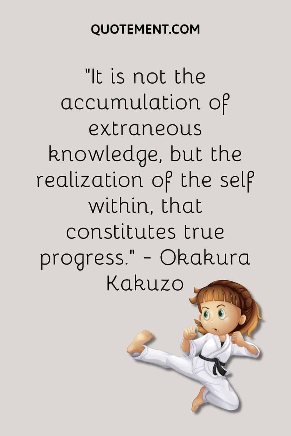It is not the accumulation of extraneous knowledge, but the realization of the self within, that constitutes true progress