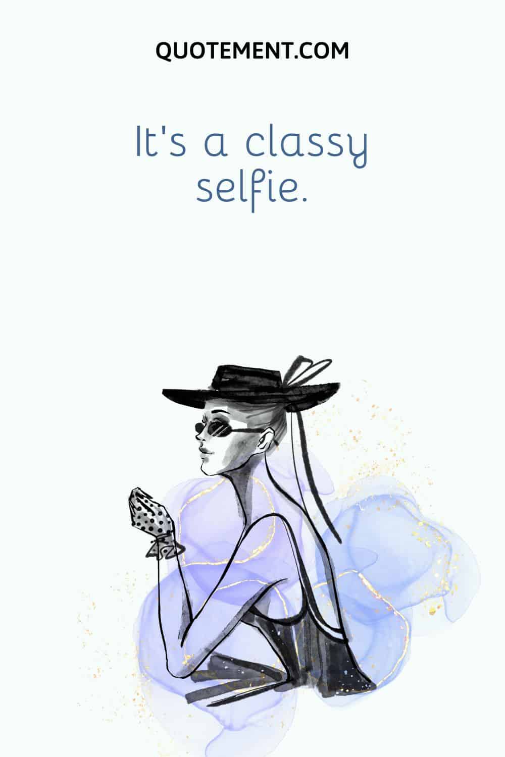 an elegant girl image representing classy selfie caption