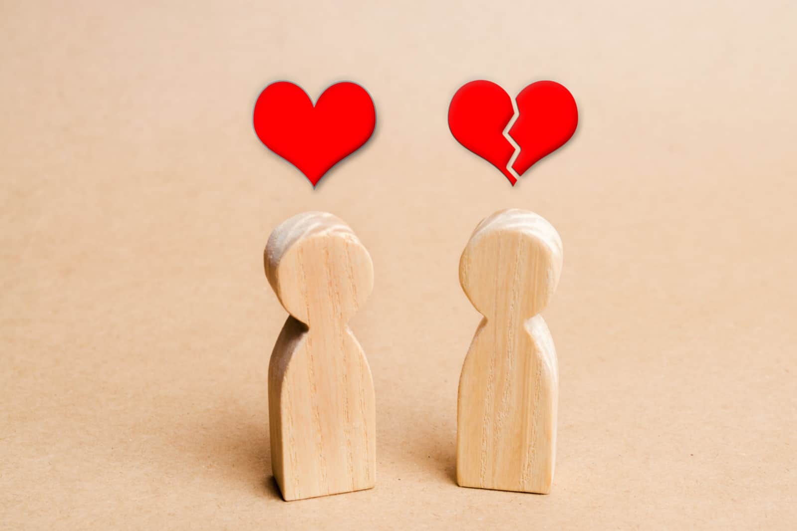 figures representing unrequited love or a one-sided relationship