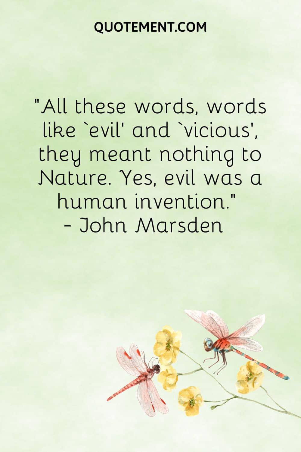 All these words, words like ‘evil’ and ‘vicious’, they meant nothing to Nature