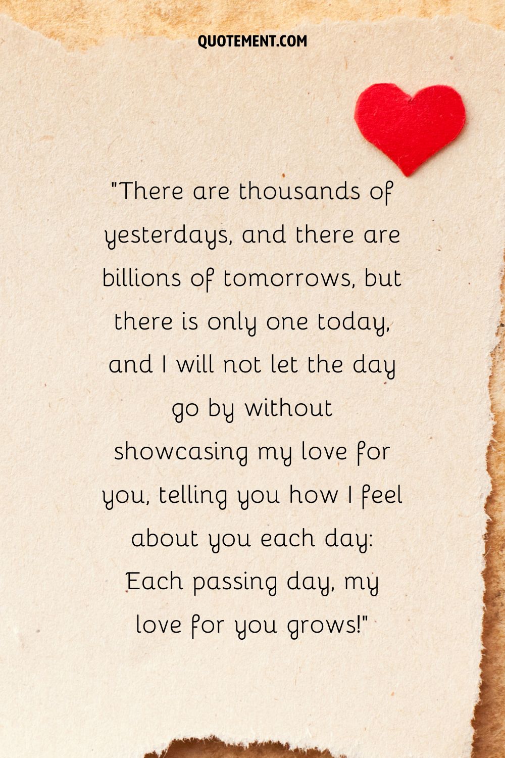 An old paper background with a red heart sticker representing a heart-touching short love letter for girlfriend