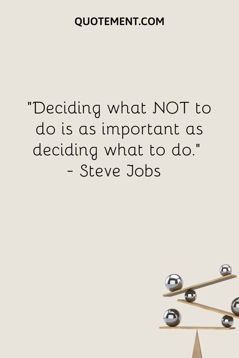 Deciding what NOT to do is as important as deciding what to do