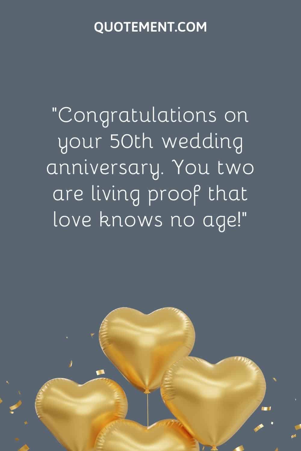Gold and a heart represent your grandparents' golden anniversary.