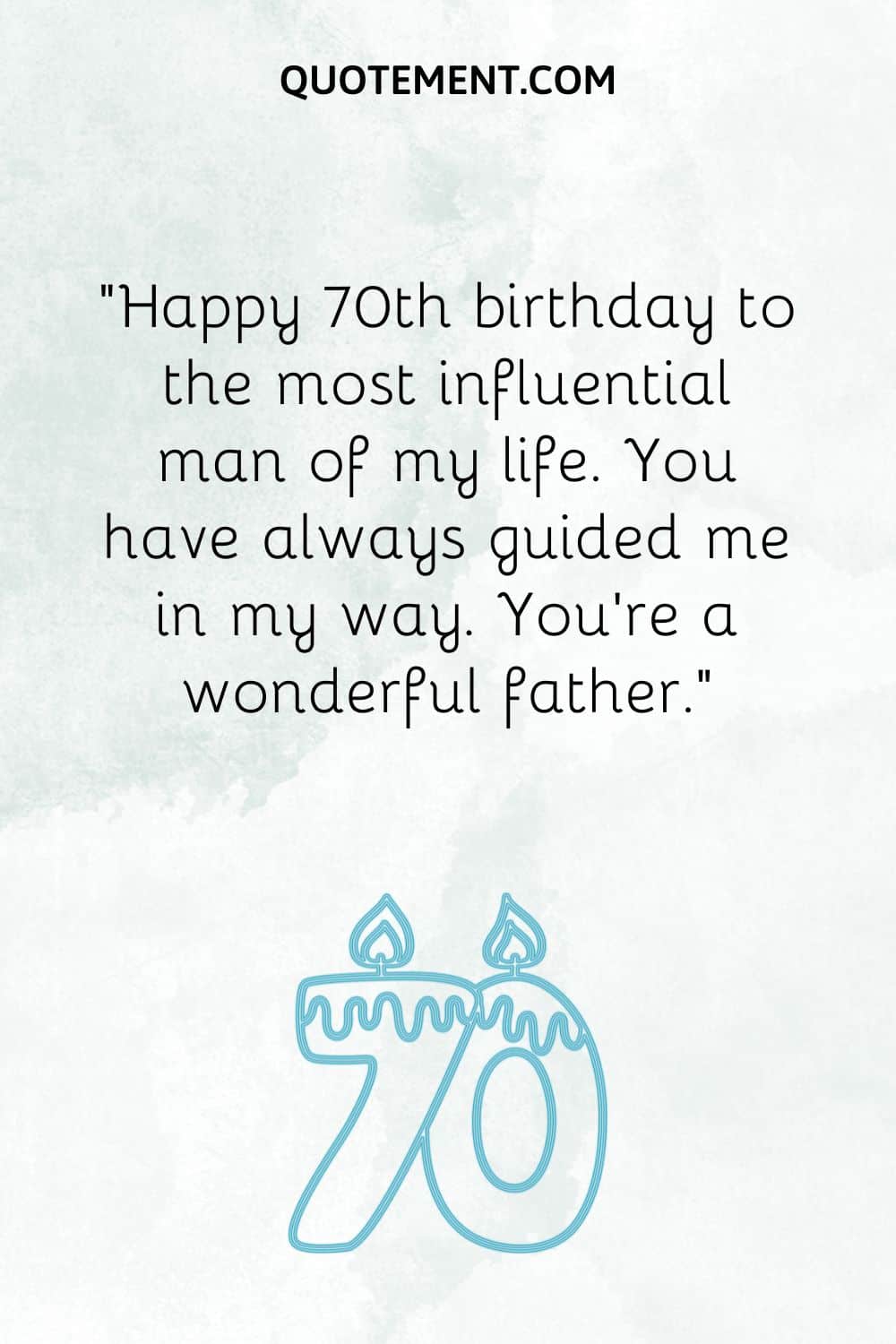 “Happy 70th birthday to the most influential man of my life. You have always guided me in my way. You’re a wonderful father.”