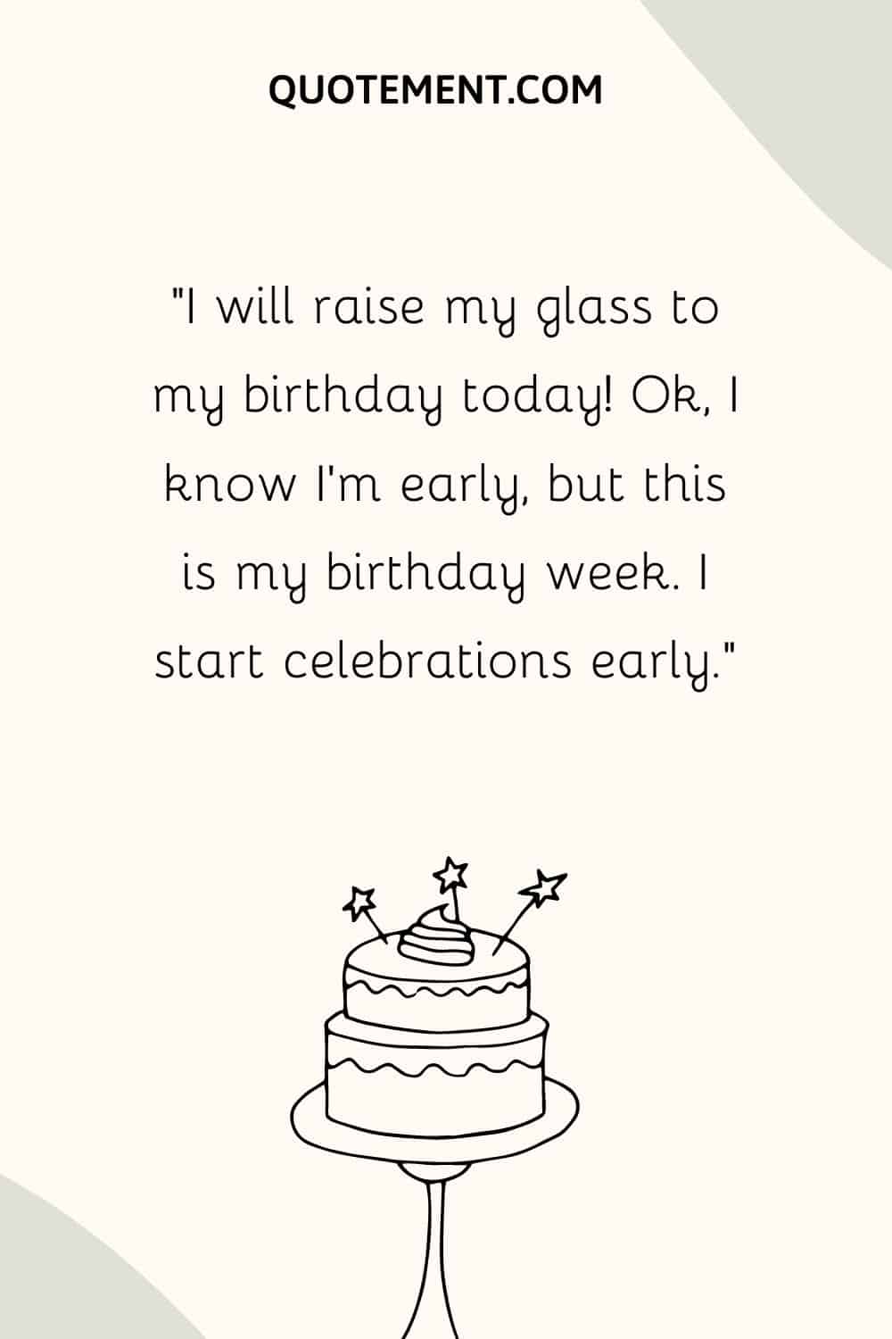 I will raise my glass to my birthday today