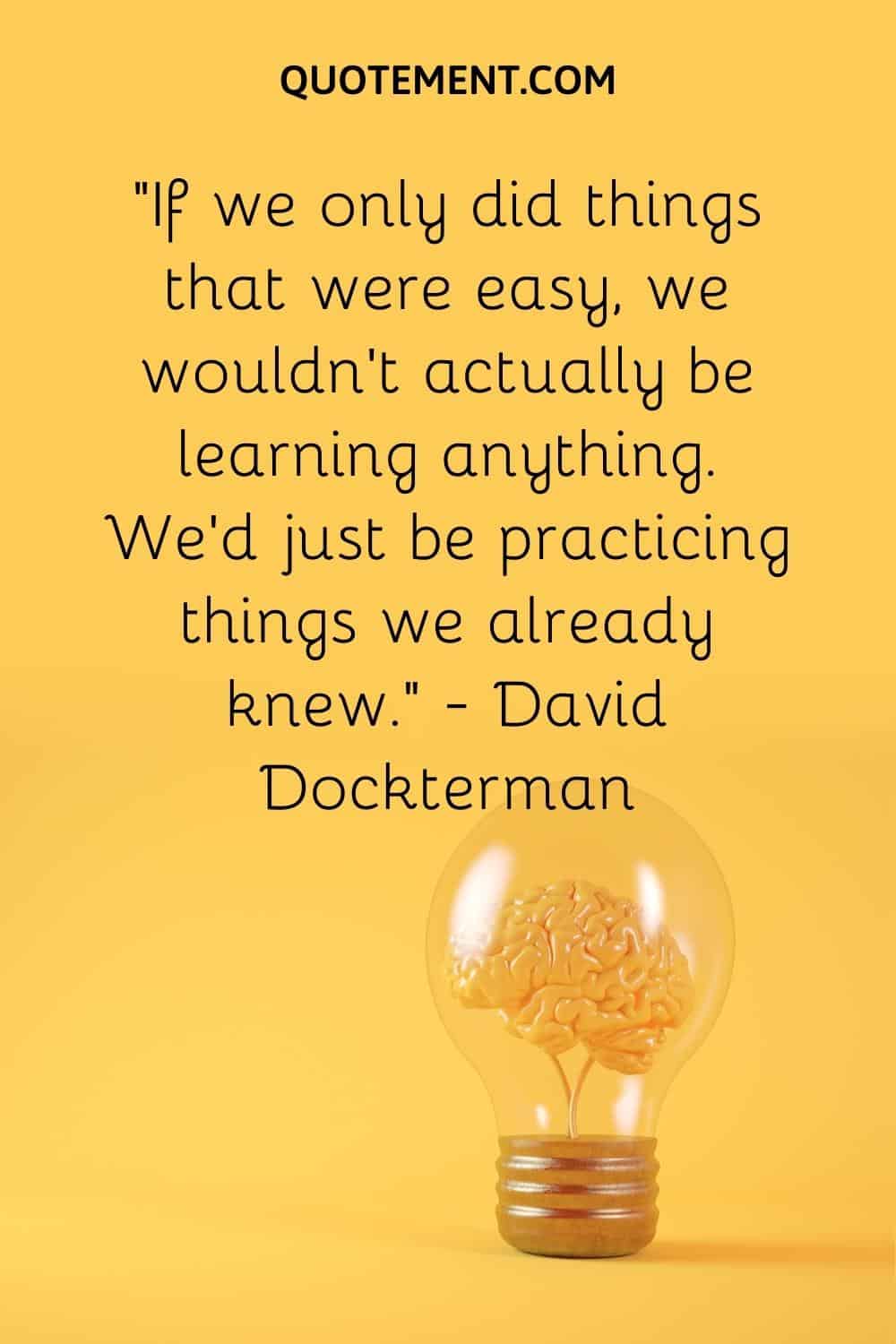 “If we only did things that were easy, we wouldn’t actually be learning anything. We’d just be practicing things we already knew.” — David Dockterman