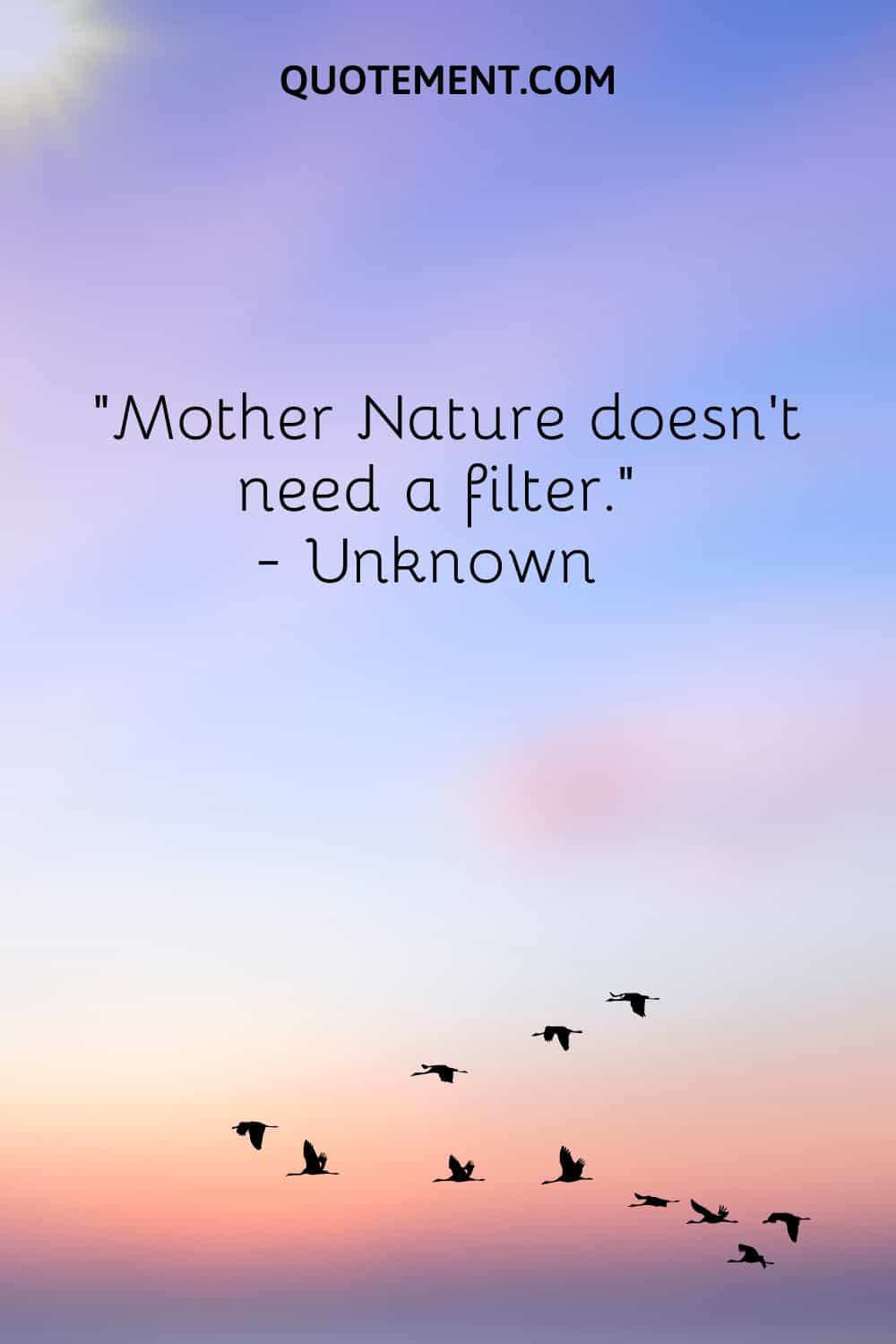 La madre naturaleza no necesita filtro