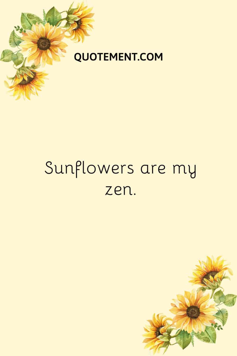 Sunflowers are my zen.