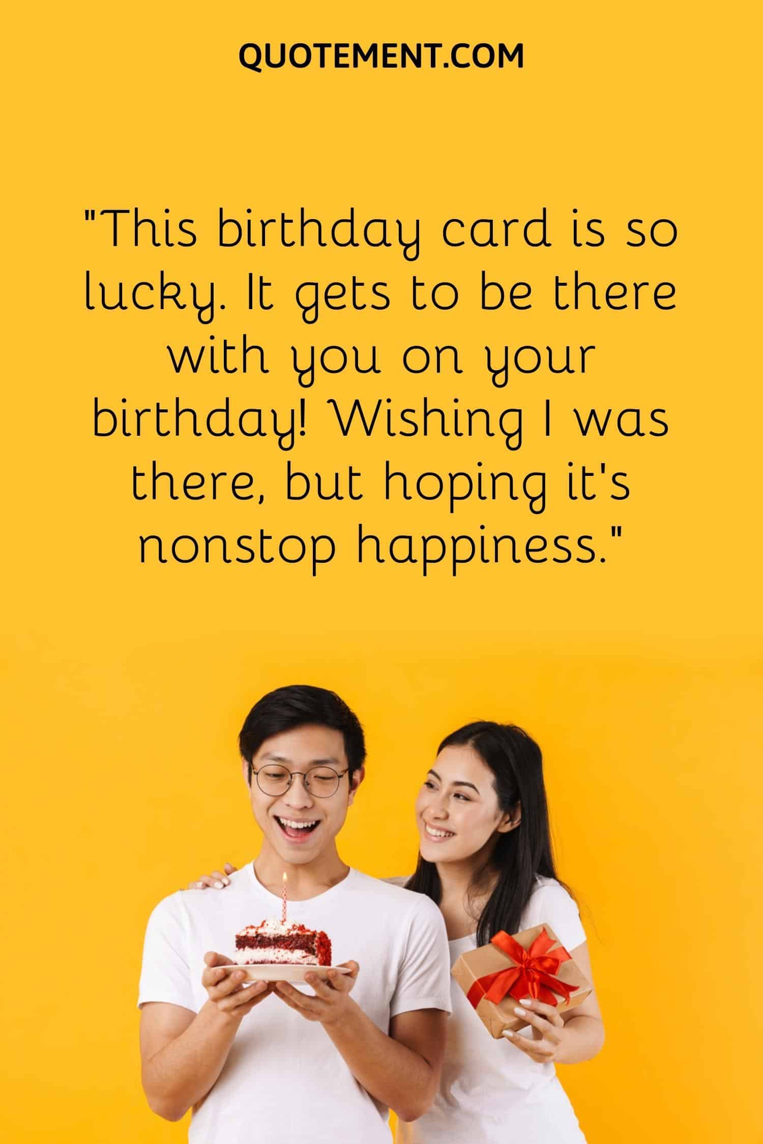 This birthday card is so lucky