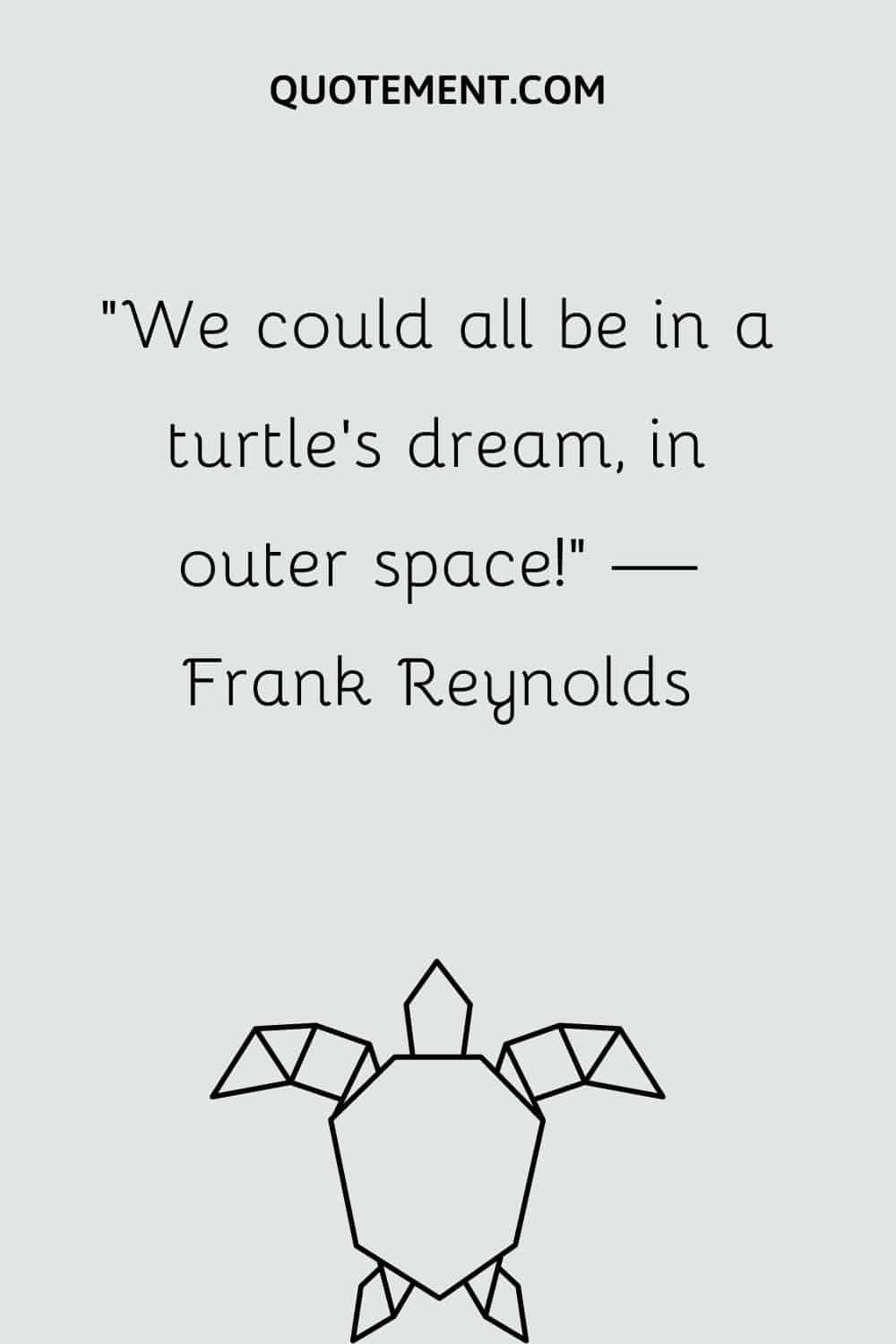 We could all be in a turtle’s dream, in outer space!