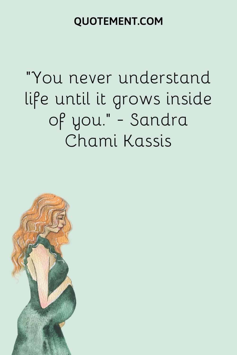 “You never understand life until it grows inside of you.” ― Sandra Chami Kassis