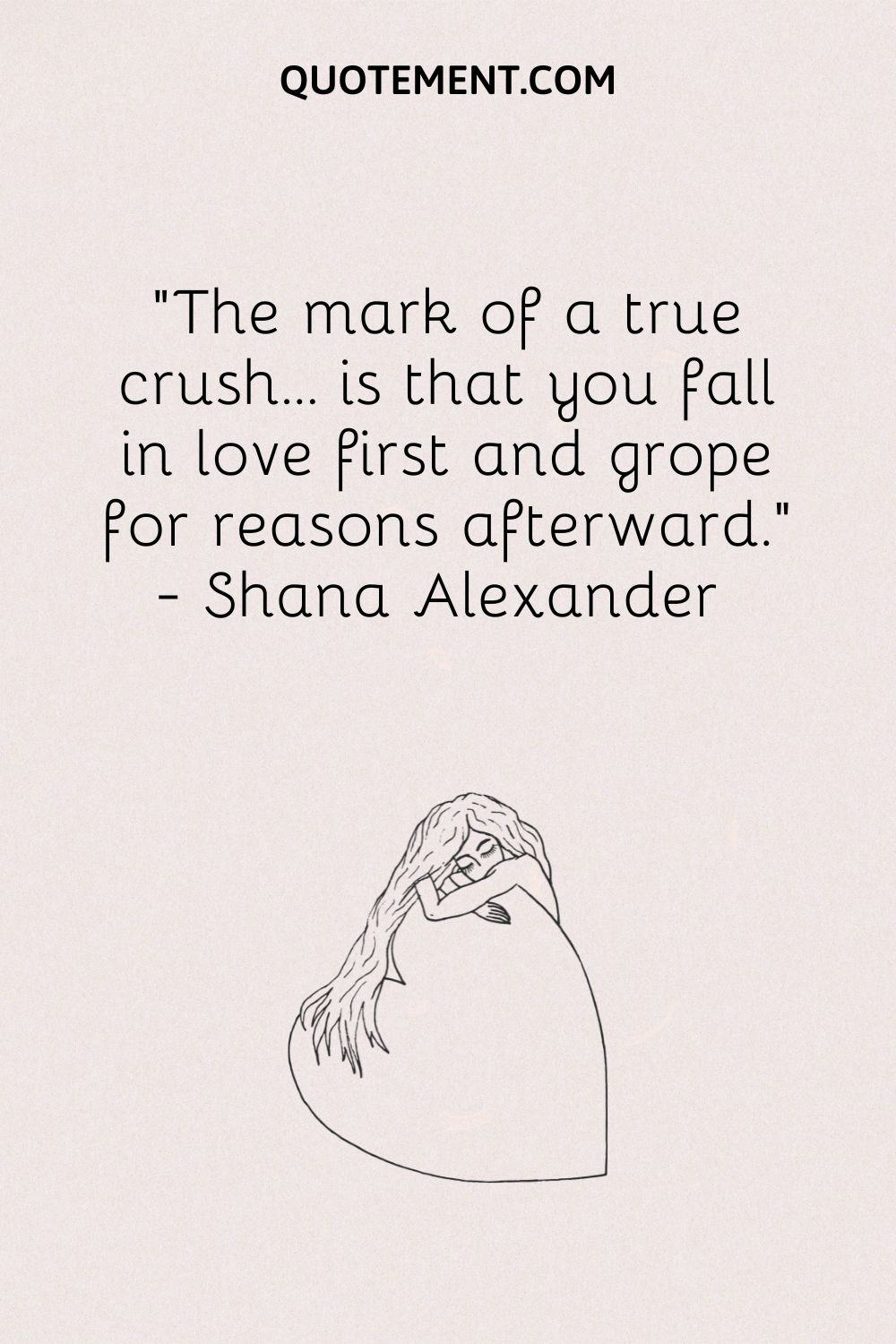 girl hugging a giant heart representing a secret crush quote
