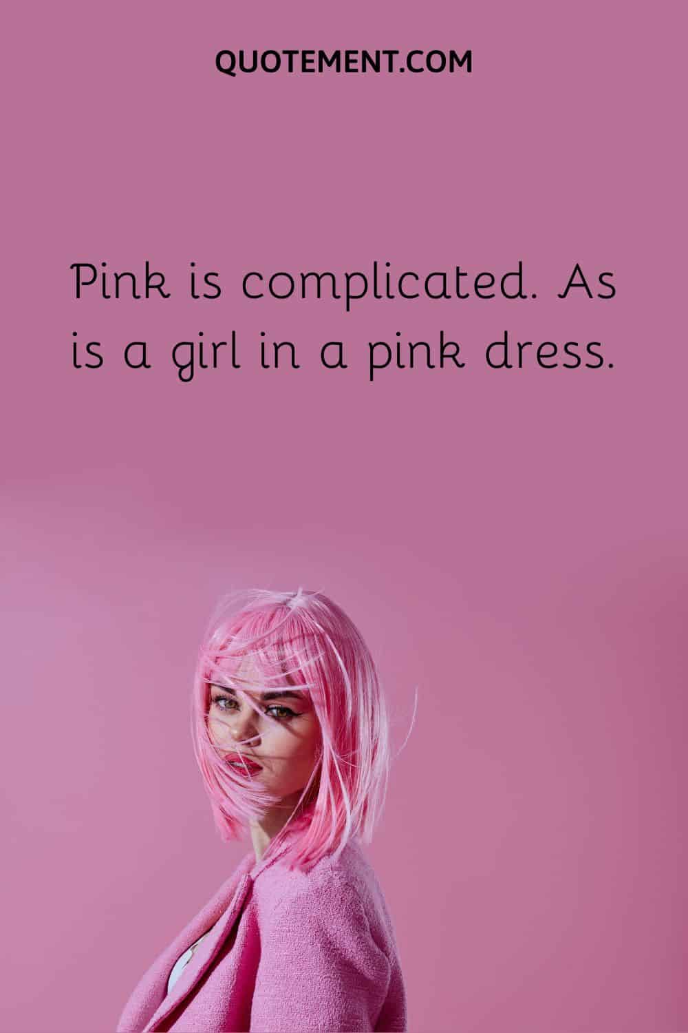 girl wearing pink representing caption for pink dress
