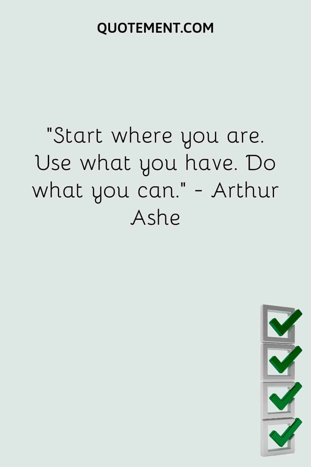 illustration of a checklist representing start where you are quote