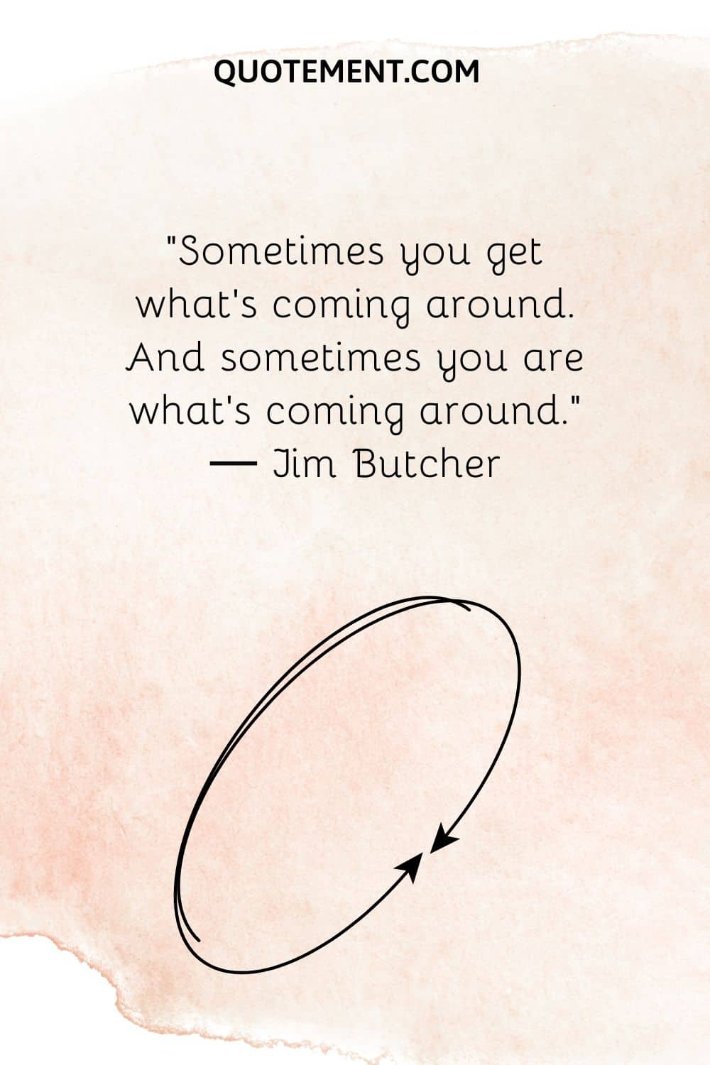 illustration of a circle representing what goes around comes back around quote