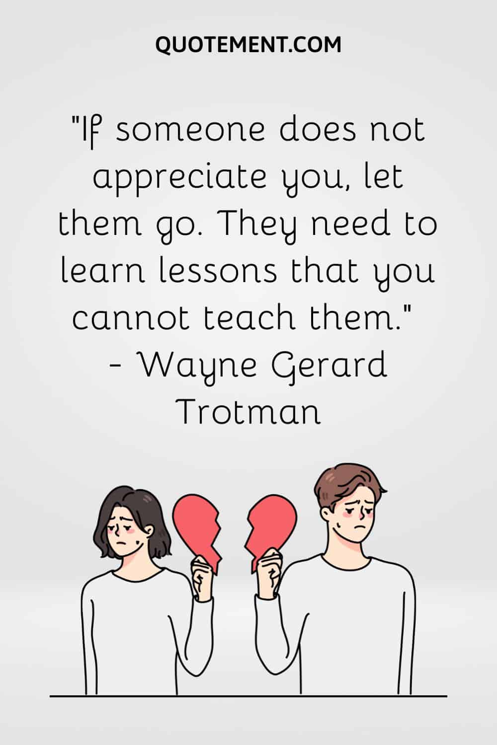 illustration of two people representing letting someone go quote