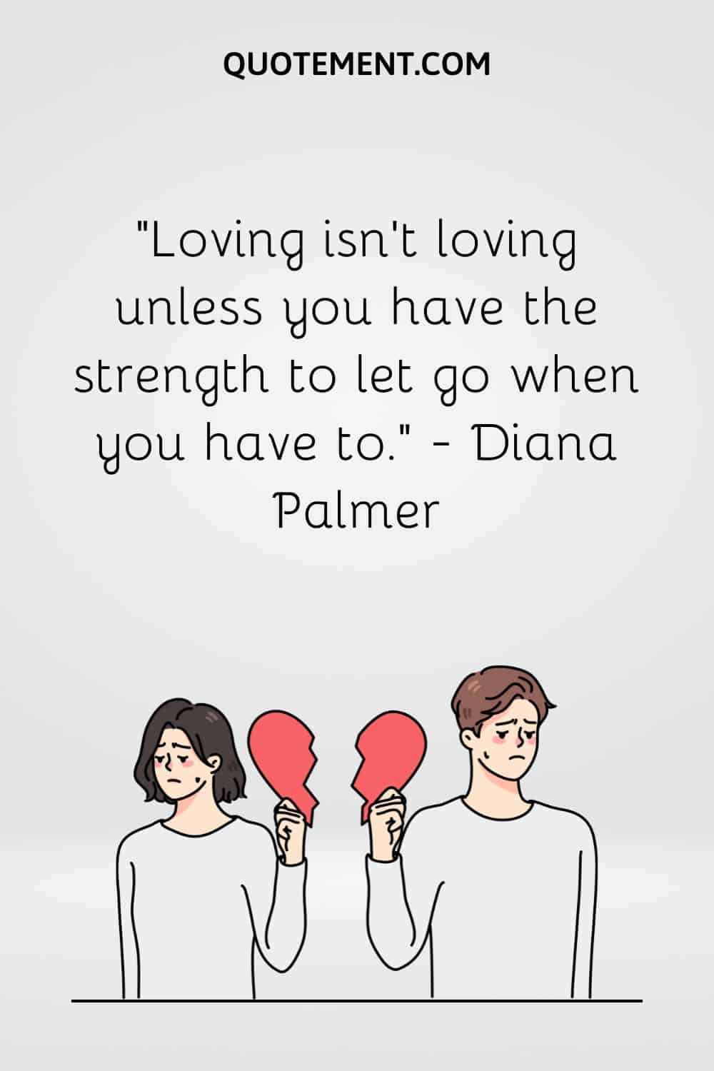 illustration of two people representing letting you go quote