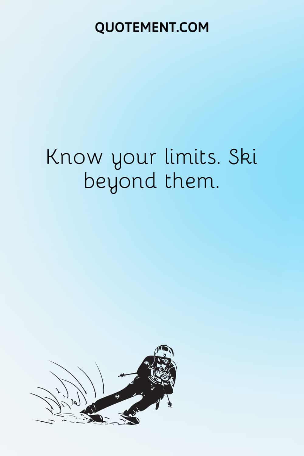 man skiing illustration representing ski Instagram caption