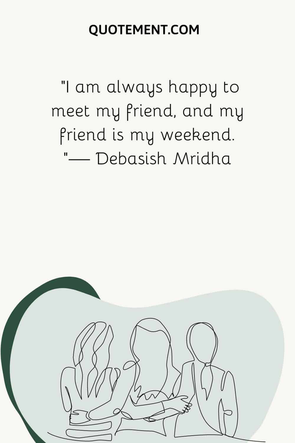 three girls hugged illustration representing funny ready for the weekend quote