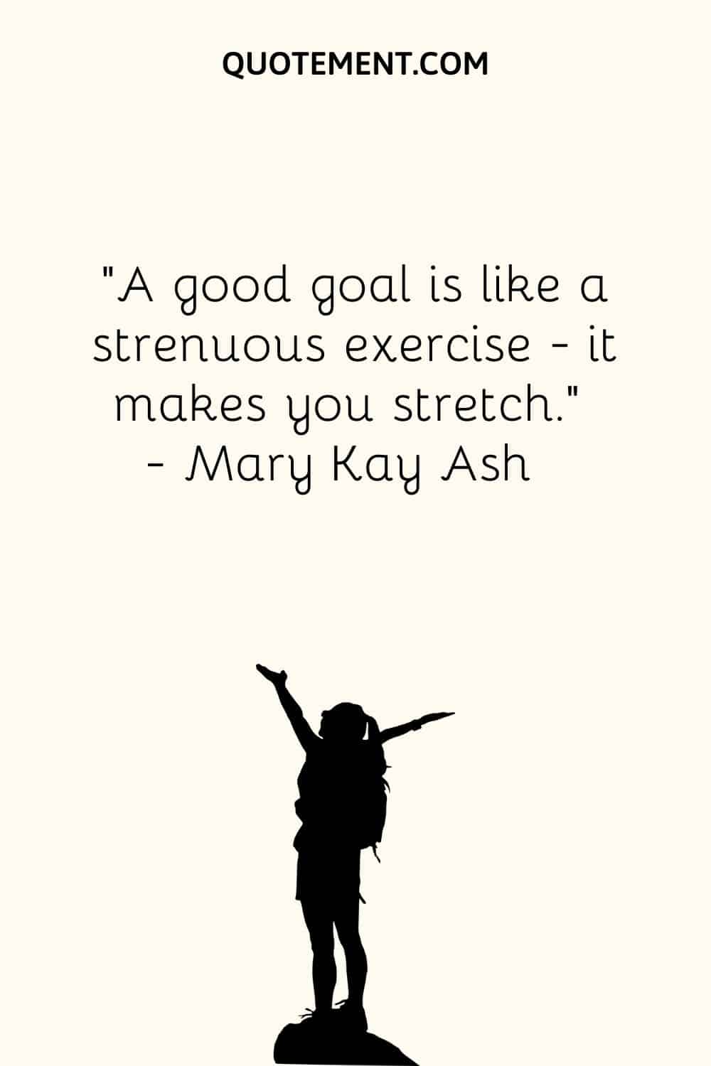 A good goal is like a strenuous exercise — it makes you stretch