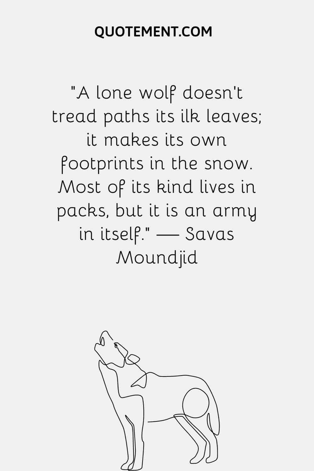 A lone wolf doesn’t tread paths its ilk leaves