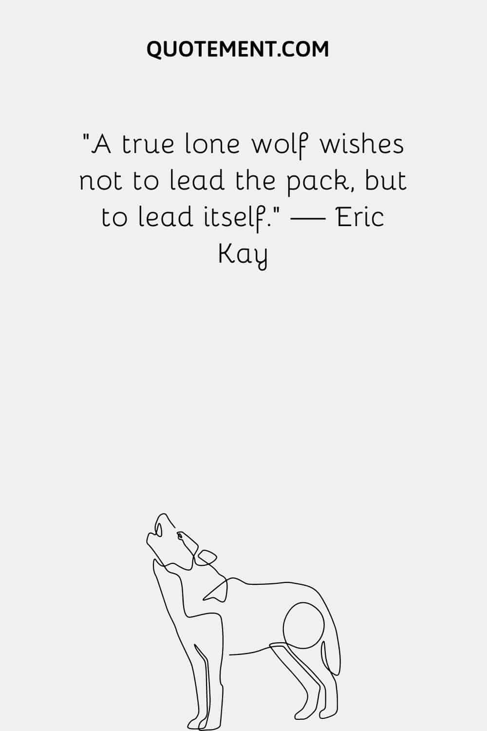 A true lone wolf wishes not to lead the pack, but to lead itself.