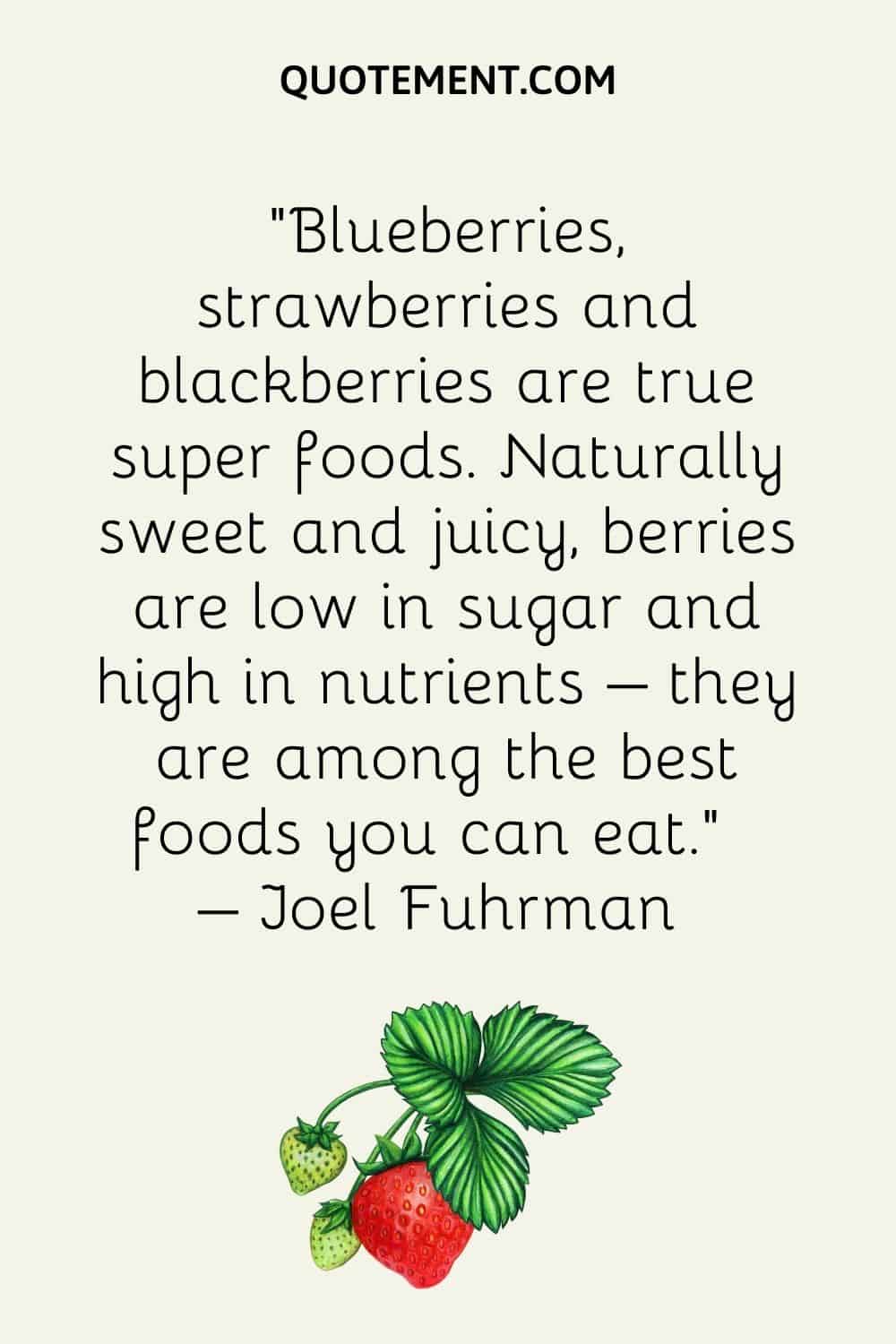 Blueberries, strawberries and blackberries are true super foods.