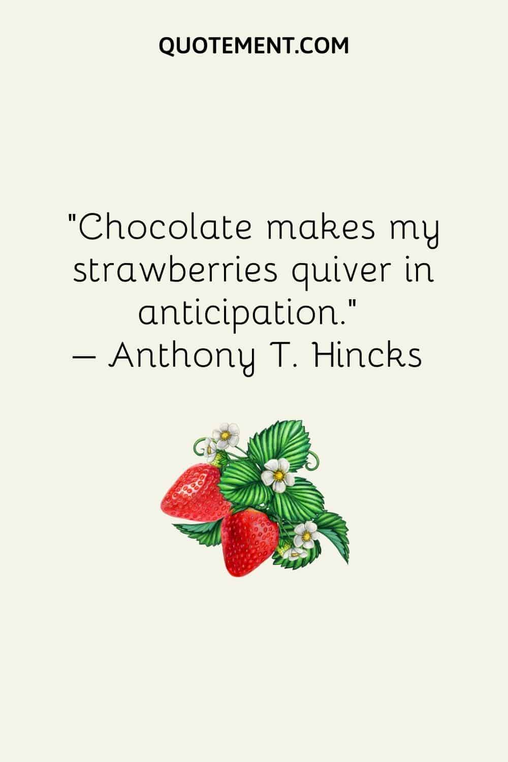 Chocolate makes my strawberries quiver in anticipation