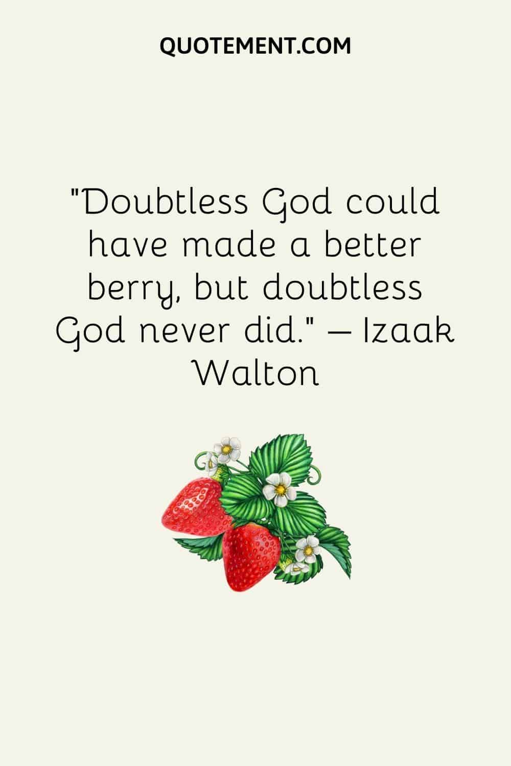 Doubtless God could have made a better berry, but doubtless God never did
