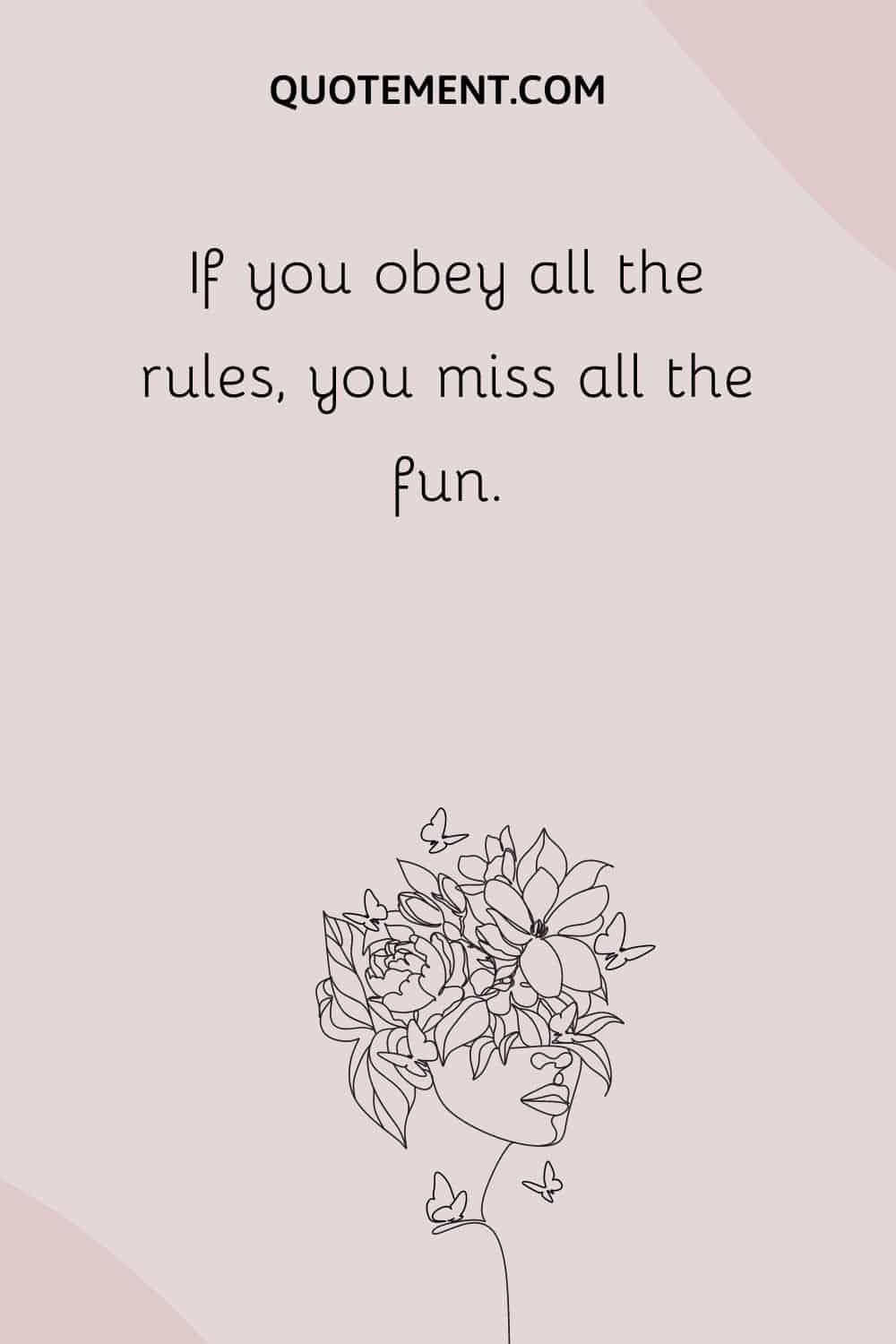 If you obey all the rules, you miss all the fun.