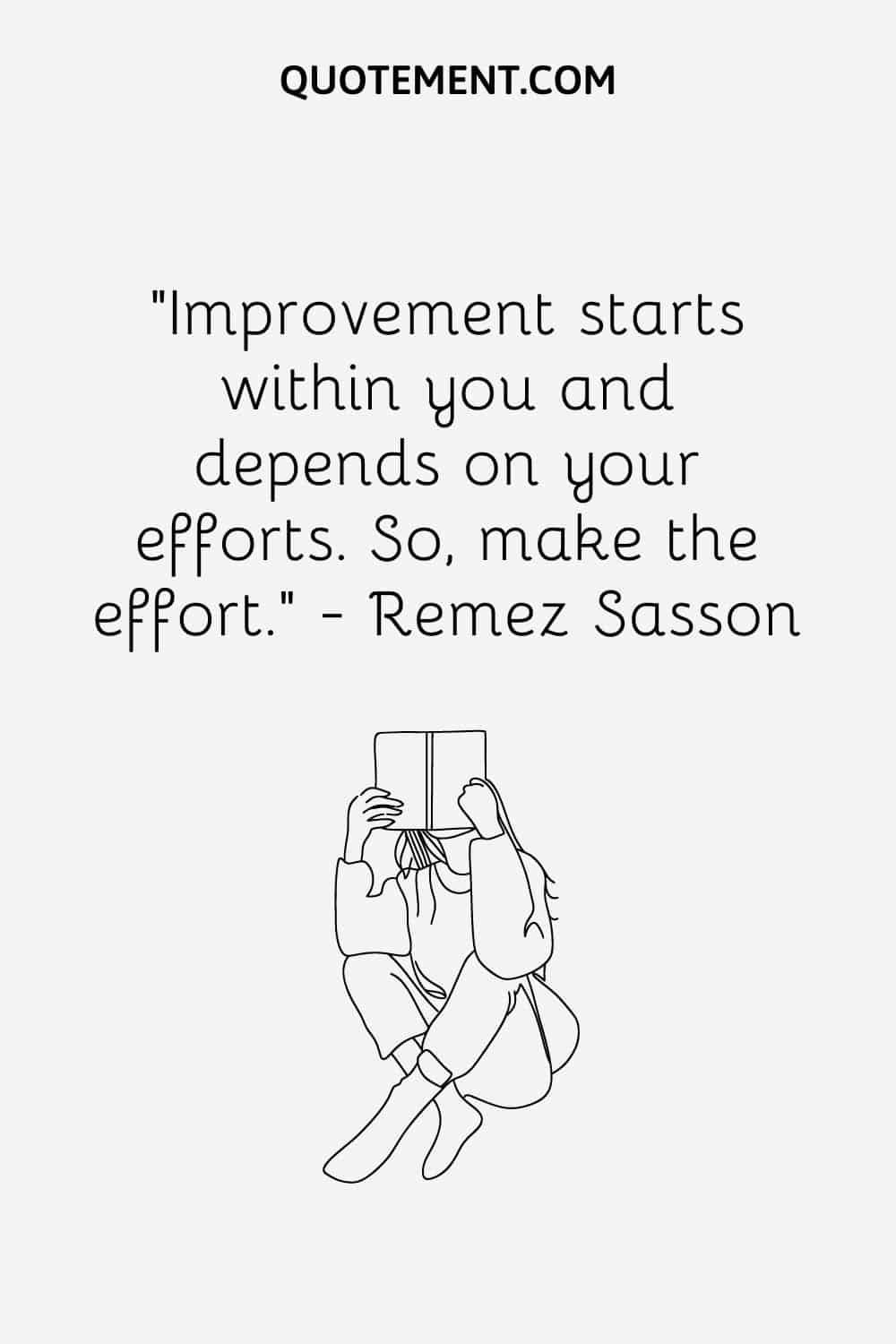 Improvement starts within you and depends on your efforts