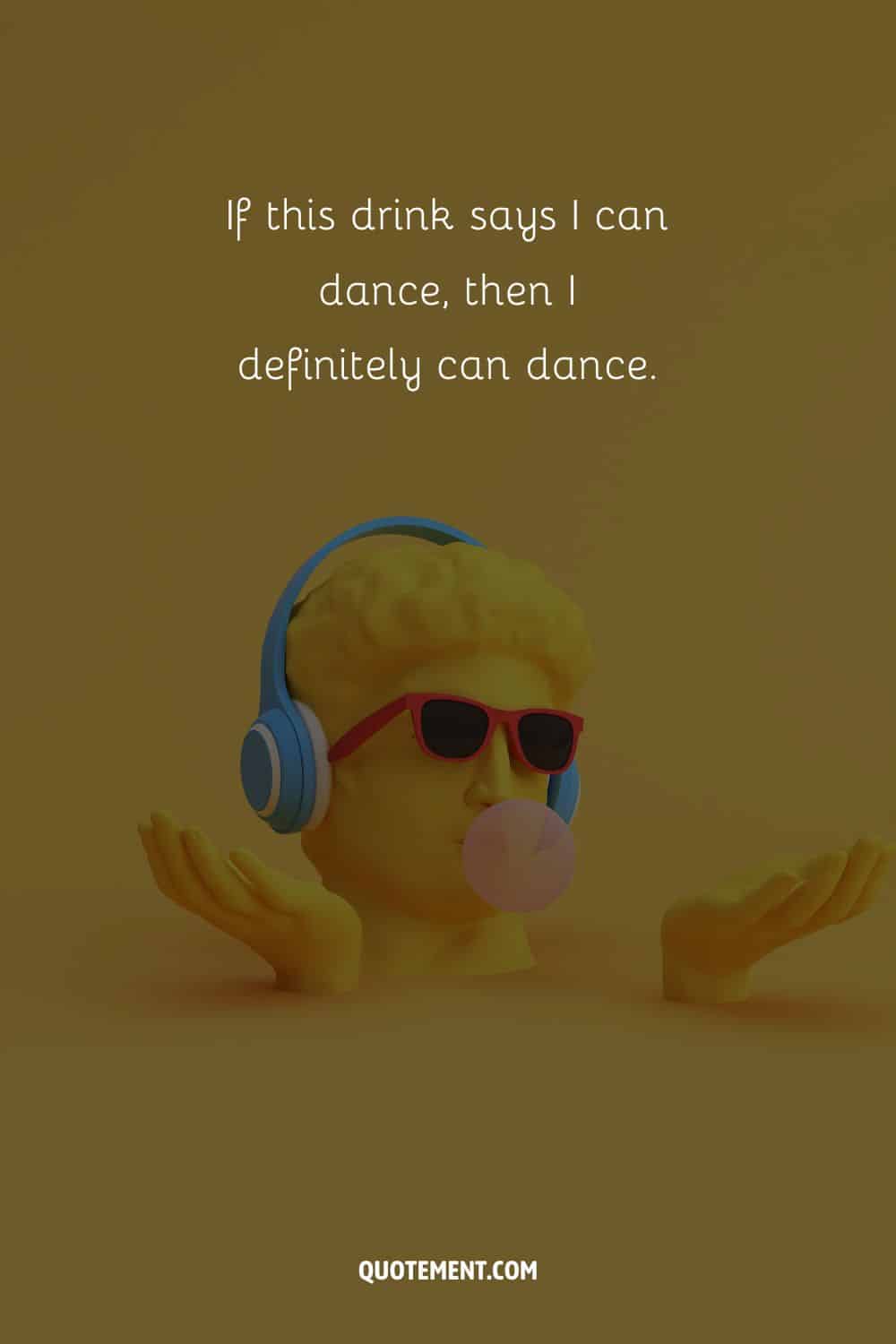 Short and funny caption represented by an illustration of a man wearing sunglasses and headphones
