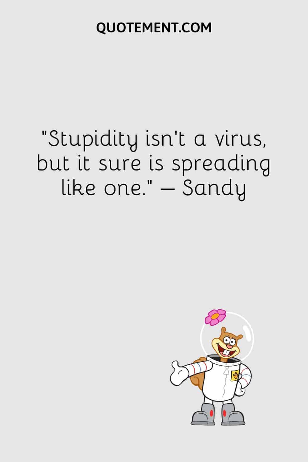 “Stupidity isn’t a virus, but it sure is spreading like one.” – Sandy