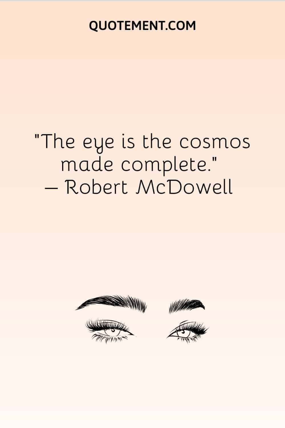 The eye is the cosmos made complete