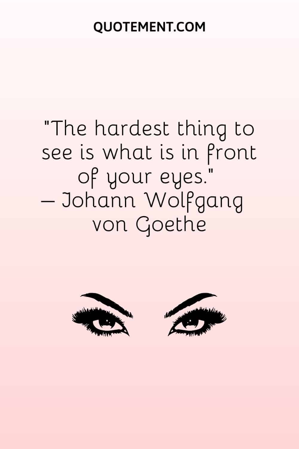The hardest thing to see is what is in front of your eyes