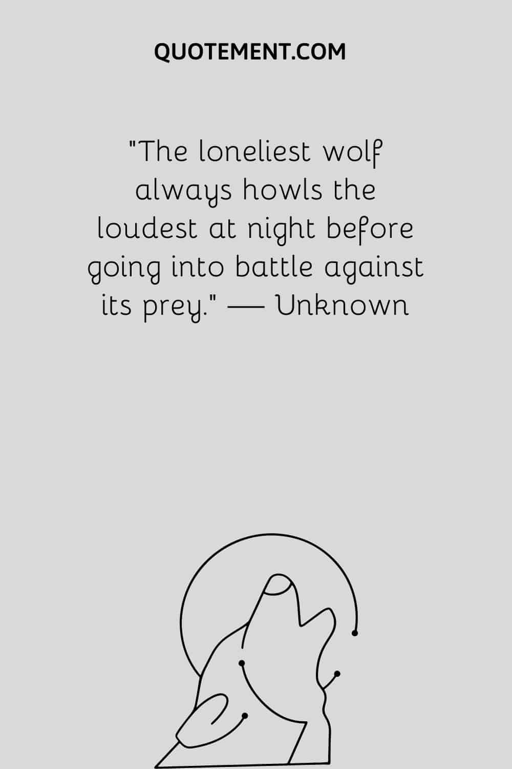 a howling wolf and moon illustration representing lonely wolf quote
