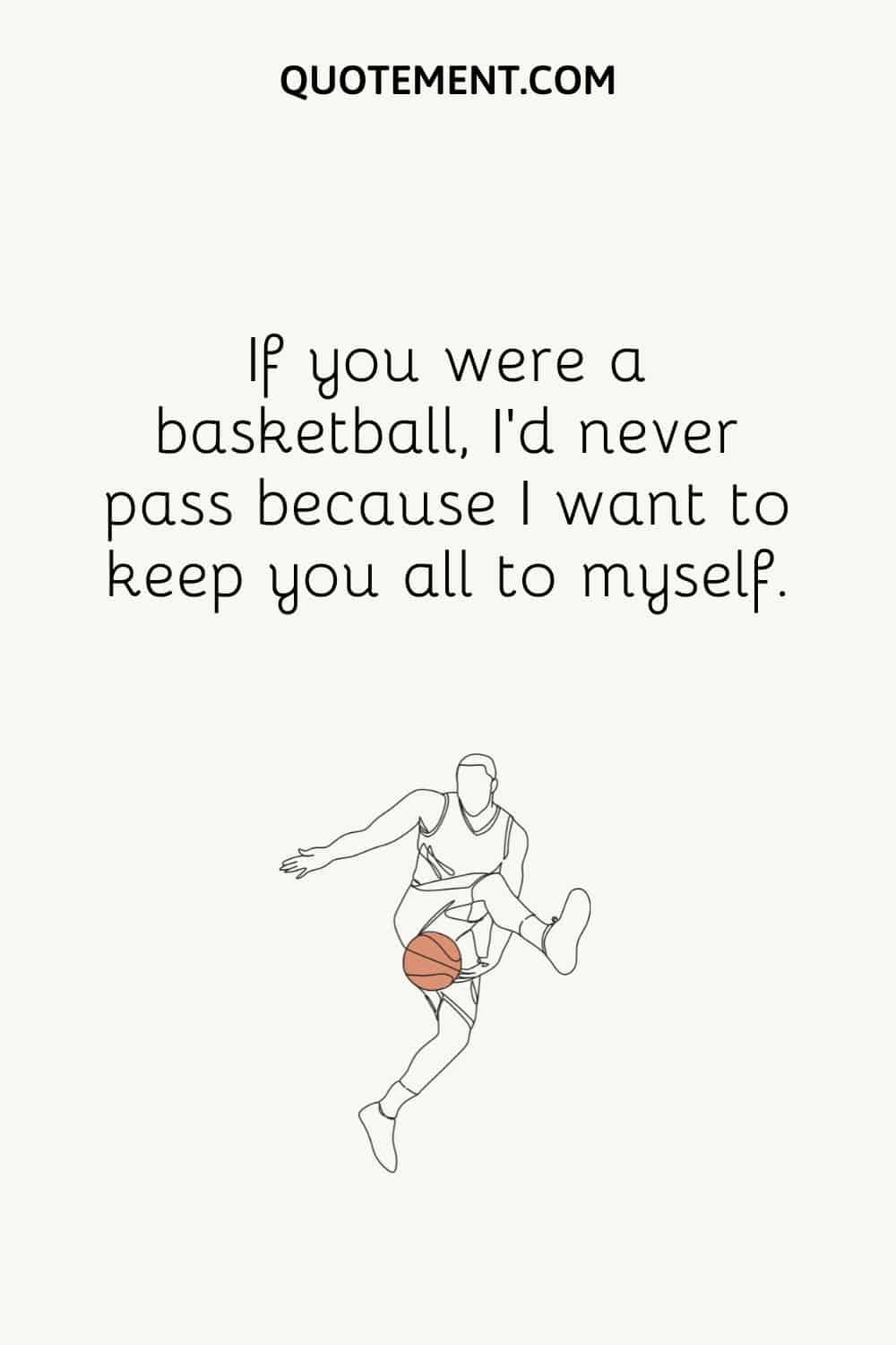 basketball player with a ball illustration representing best basketball pick up line