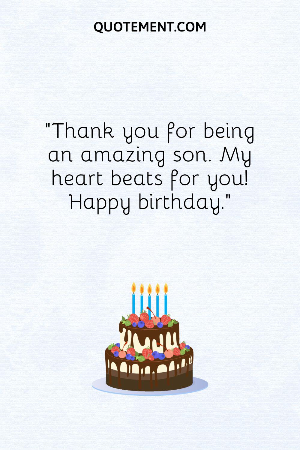 birthday cake illustration representing birthday wish for son from mom