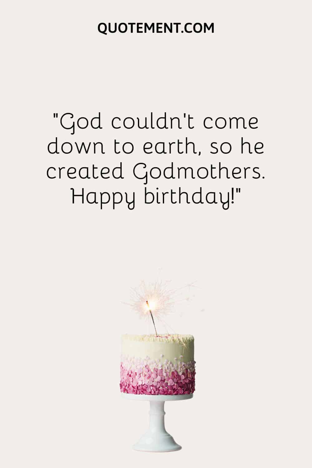 birthday cake illustration representing happy birthday godmother wish