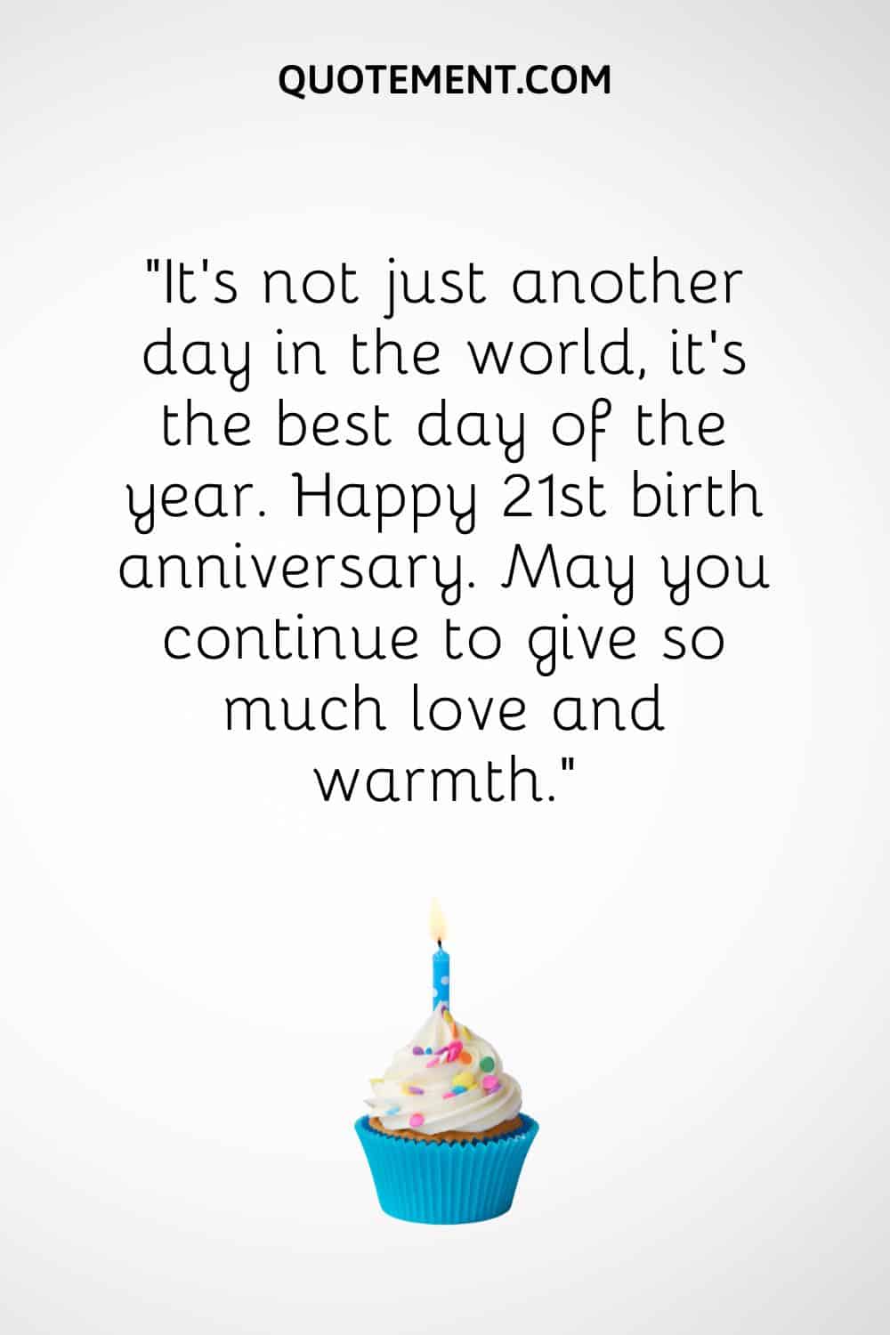 birthday cupcake image representing 21st birthday message