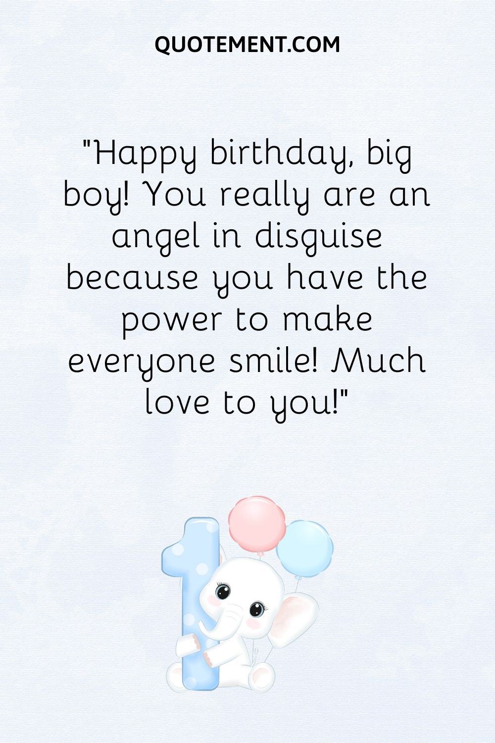 birthday illustration representing happy first birthday boy wish