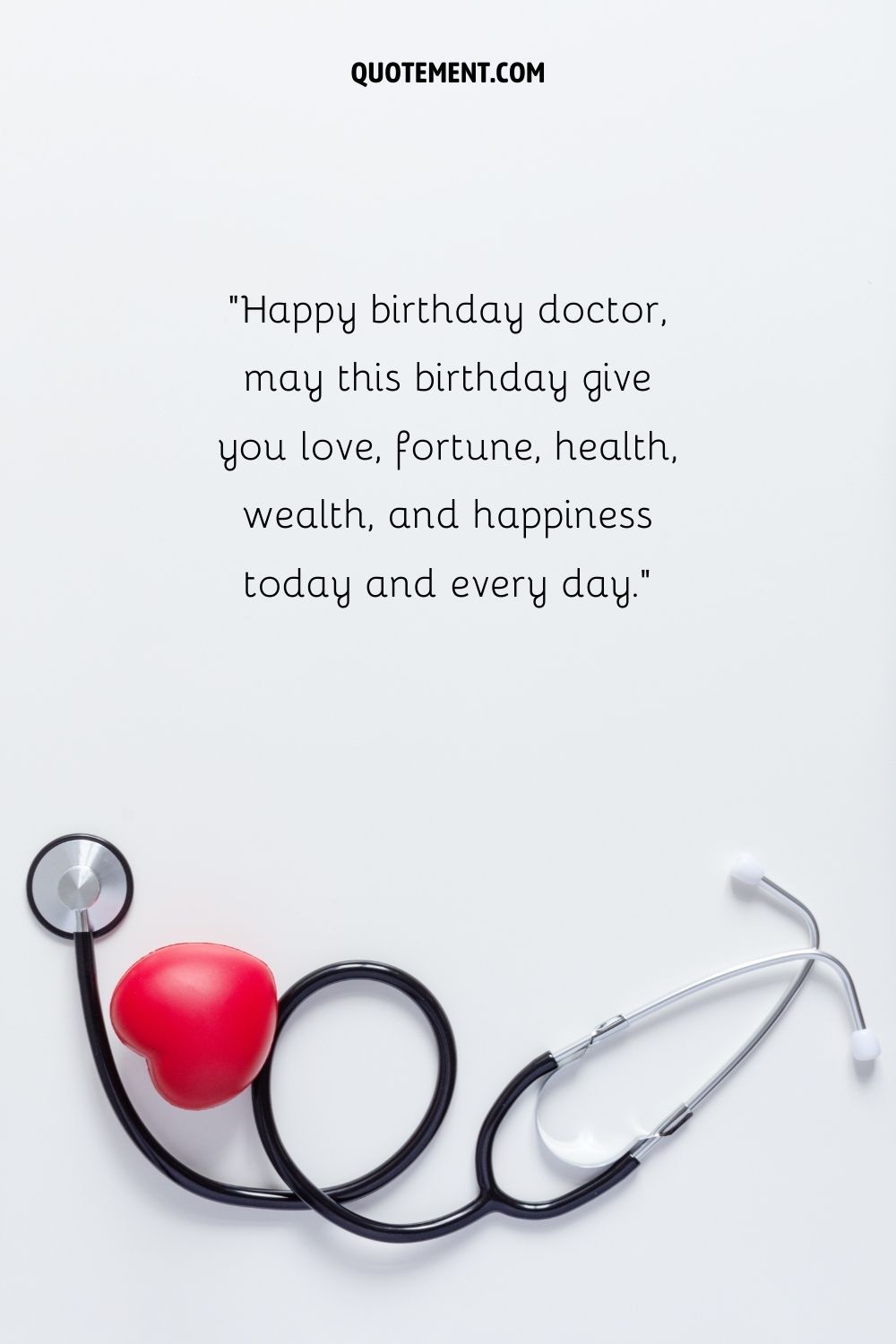 black stethoscope curled up representing birthday wishes for dr