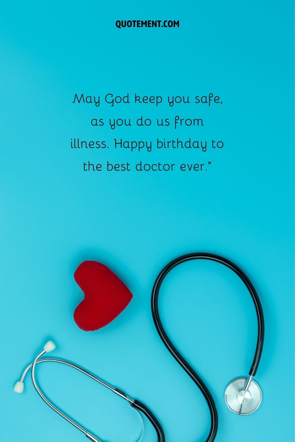 blue background with a short quote representing happy birthday doc wish