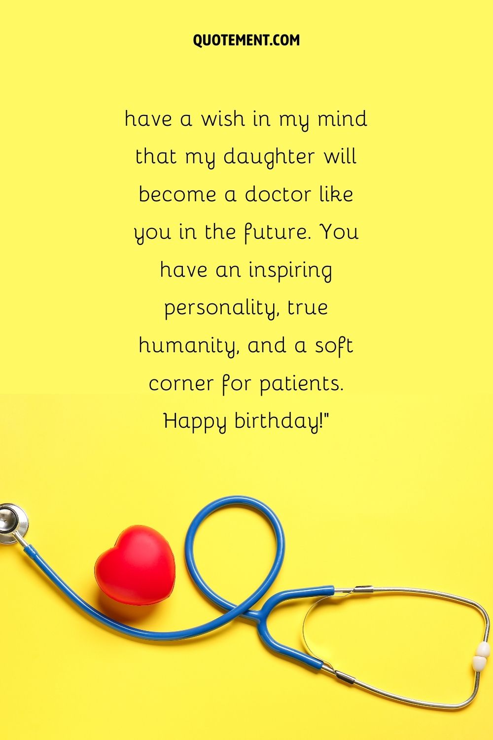 blue stethoscope on a yellow background representing happy birthday doctor