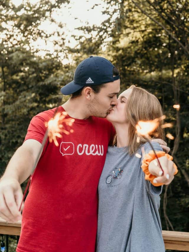 couple in love holding sprinkles