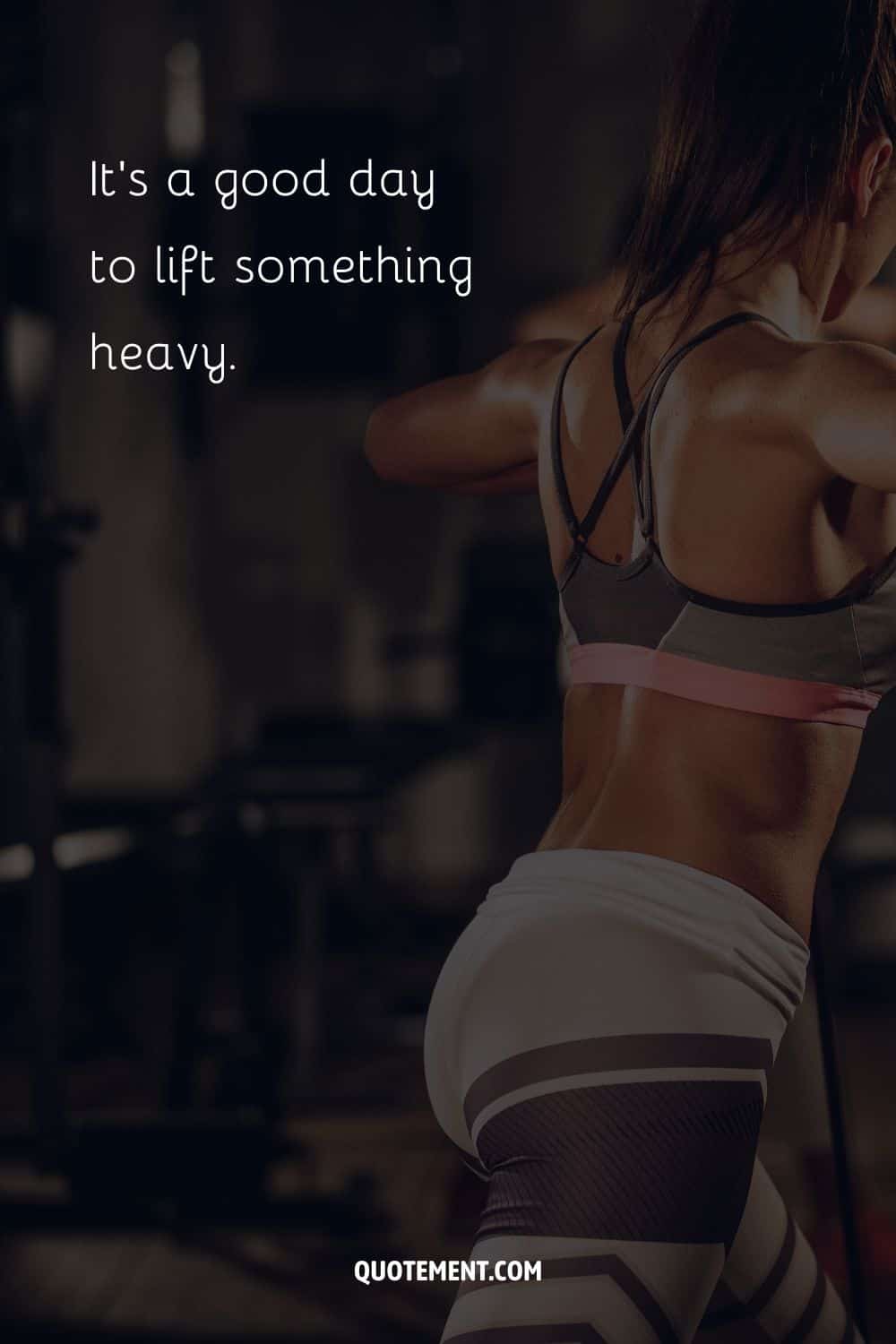 fit girl image representing weightlifting quote