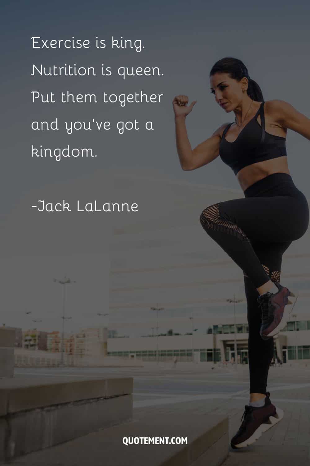 fit girl running image representing female fitness quote