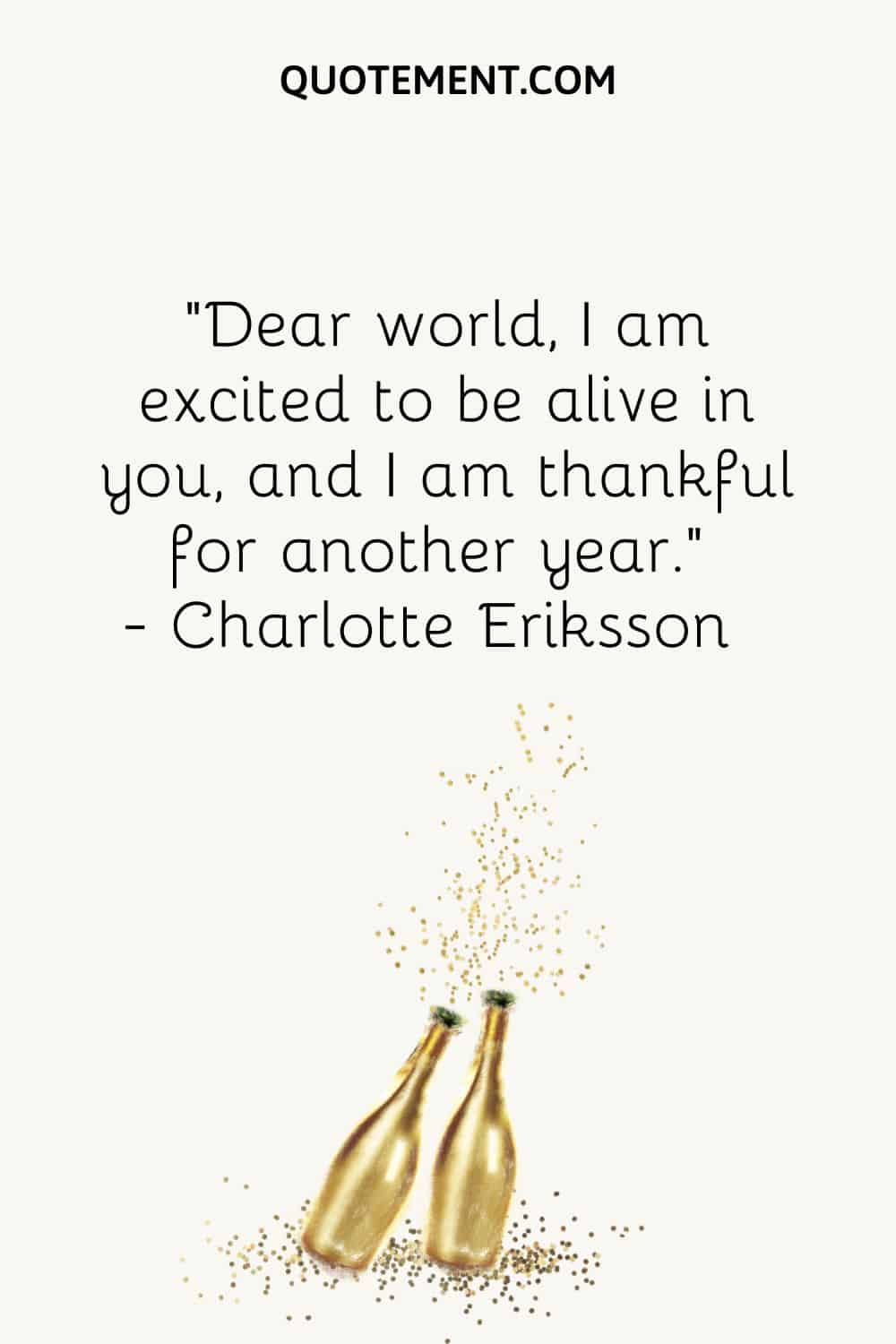 golden champagne glasses image representing inspirational quote for the year's end