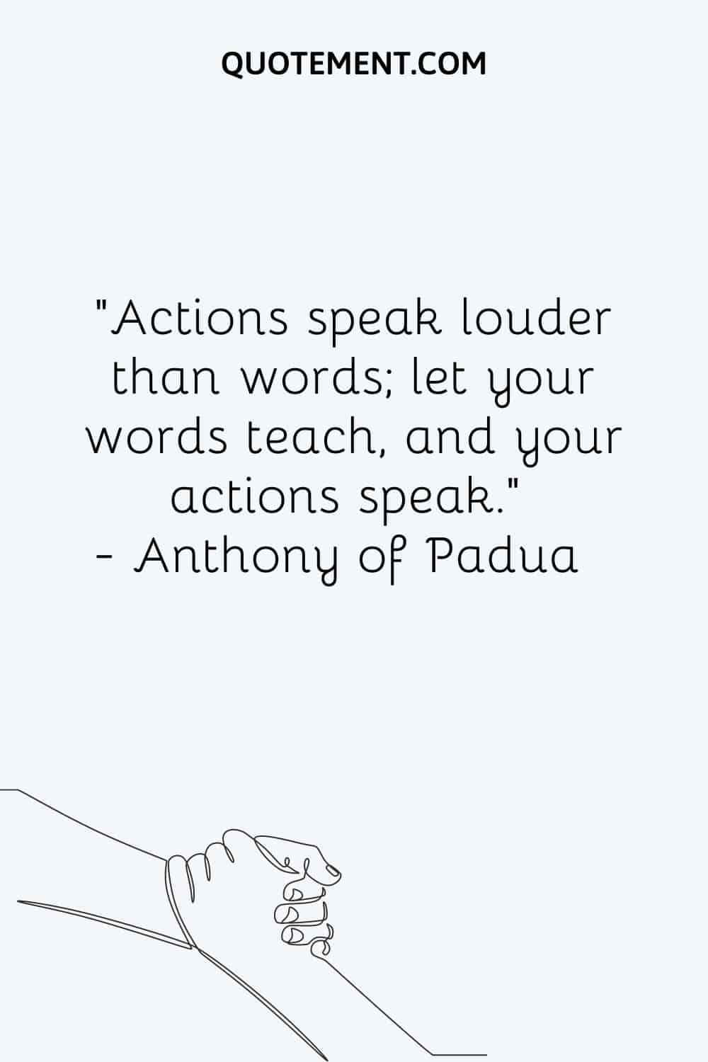 hand in hand illustration representing actions speak louder than words quote