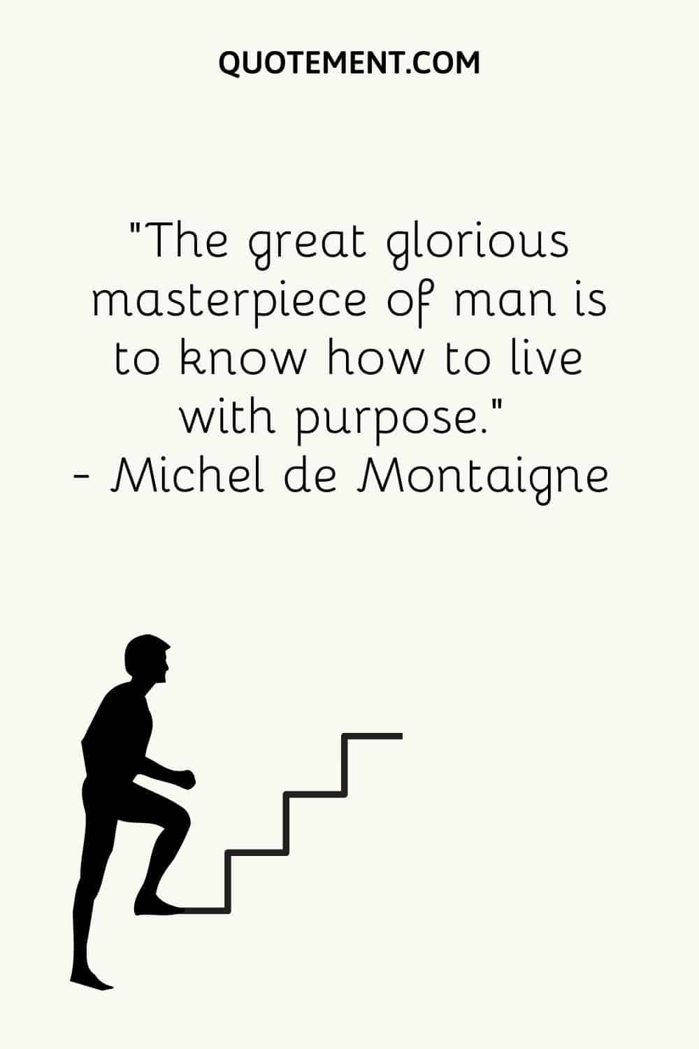 illustration of a guy climbing stairs representing achieving goals quote